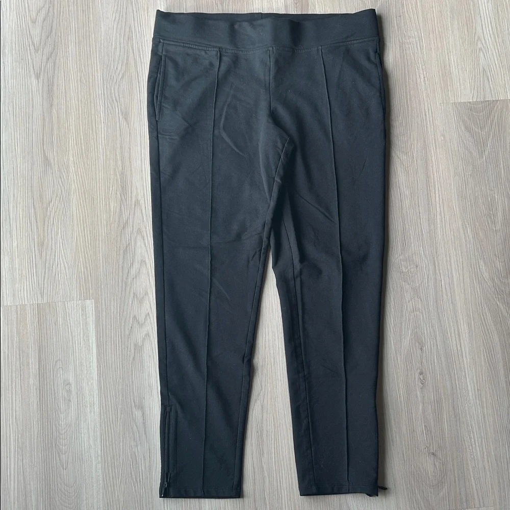 Lauren Ralph Lauren Active Pants L Black Wide Waistband Stretch Lounge Athletic